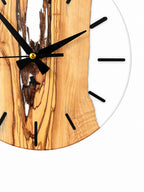 Ivory Passage Olive Wood & Resin Wall Clock — product photograph, view 5