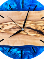 Blue Latitude Olive Wood & Resin Wall Clock — product photograph, view 9