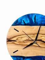 Blue Latitude Olive Wood & Resin Wall Clock — product photograph, view 4