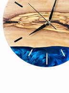 Blue Latitude Olive Wood & Resin Wall Clock — product photograph, view 5