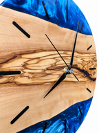 Blue Latitude Olive Wood & Resin Wall Clock — product photograph, view 8