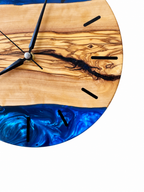 Blue Latitude Olive Wood & Resin Wall Clock — product photograph, view 7