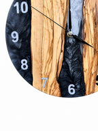 Charcoal Pearl Canyon Olive Wood & Resin Wall Clock — product photograph, view 8