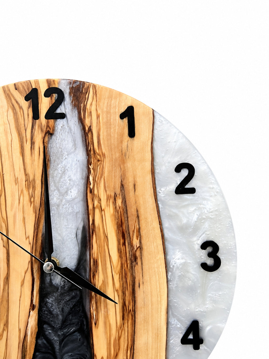 Charcoal Pearl Canyon Olive Wood & Resin Wall Clock — product photograph, view 7