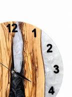 Charcoal Pearl Canyon Olive Wood & Resin Wall Clock — product photograph, view 7