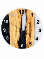 Charcoal Pearl Canyon Olive Wood & Resin Wall Clock — product photograph, view 5