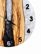 Charcoal Pearl Canyon Olive Wood & Resin Wall Clock — product photograph, view 9