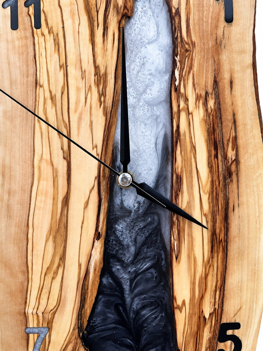 Charcoal Pearl Canyon Olive Wood & Resin Wall Clock — product photograph, view 10