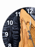 Charcoal Pearl Timber Olive Wood & Resin Wall Clock — product photograph, view 3