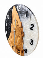 Charcoal Pearl Timber Olive Wood & Resin Wall Clock — product photograph, view 10
