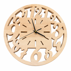 Openwork Numbers Wood Wall Clock — product photograph, view 12