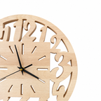 Openwork Numbers Wood Wall Clock — product photograph, view 3