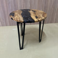Pearlescent Black River Olive Wood Coffee Table — full table view