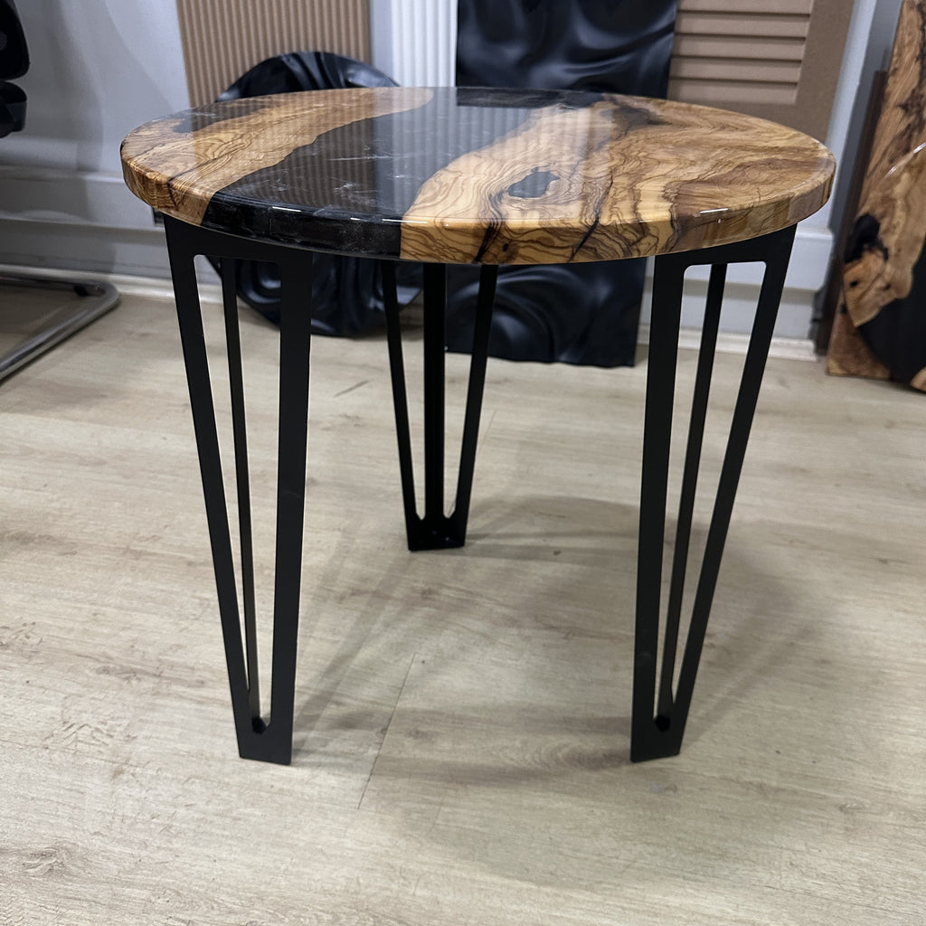 Pearlescent Black River Olive Wood Coffee Table — product view 2