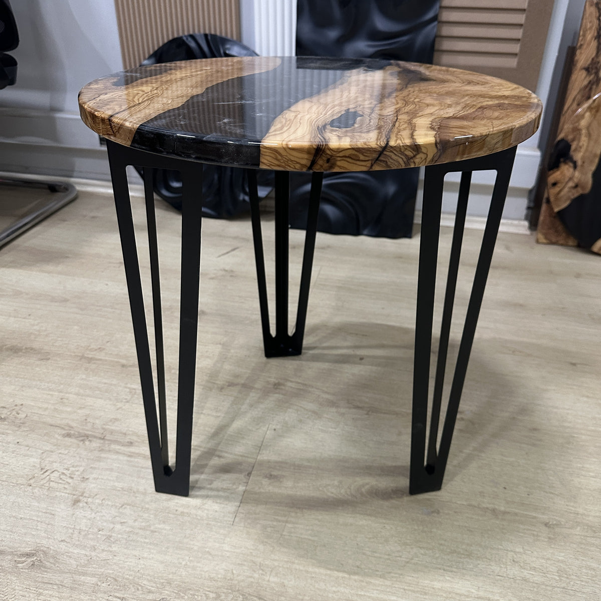 Pearlescent Black River Olive Wood Coffee Table — product view 2