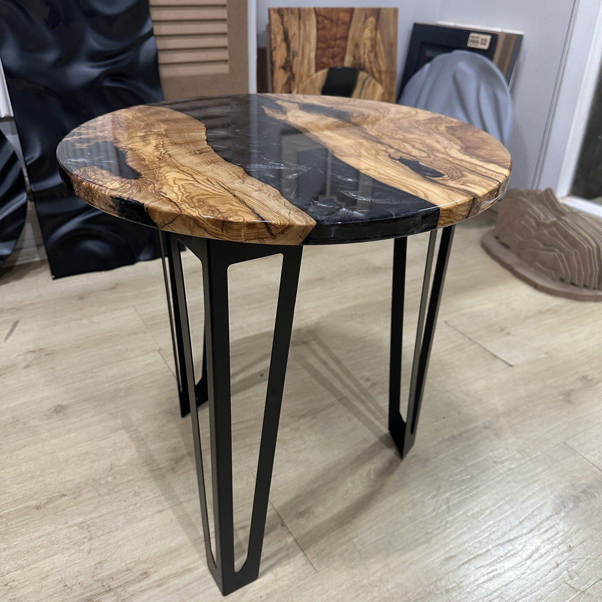 Pearlescent Black River Olive Wood Coffee Table — product view 6