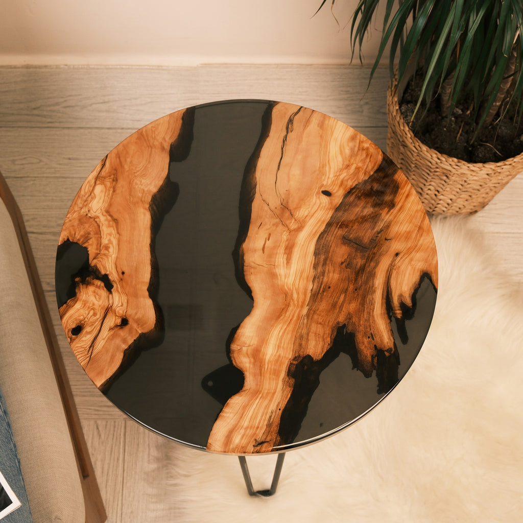 Smoky Black River Olive Wood Coffee Table — product view 2