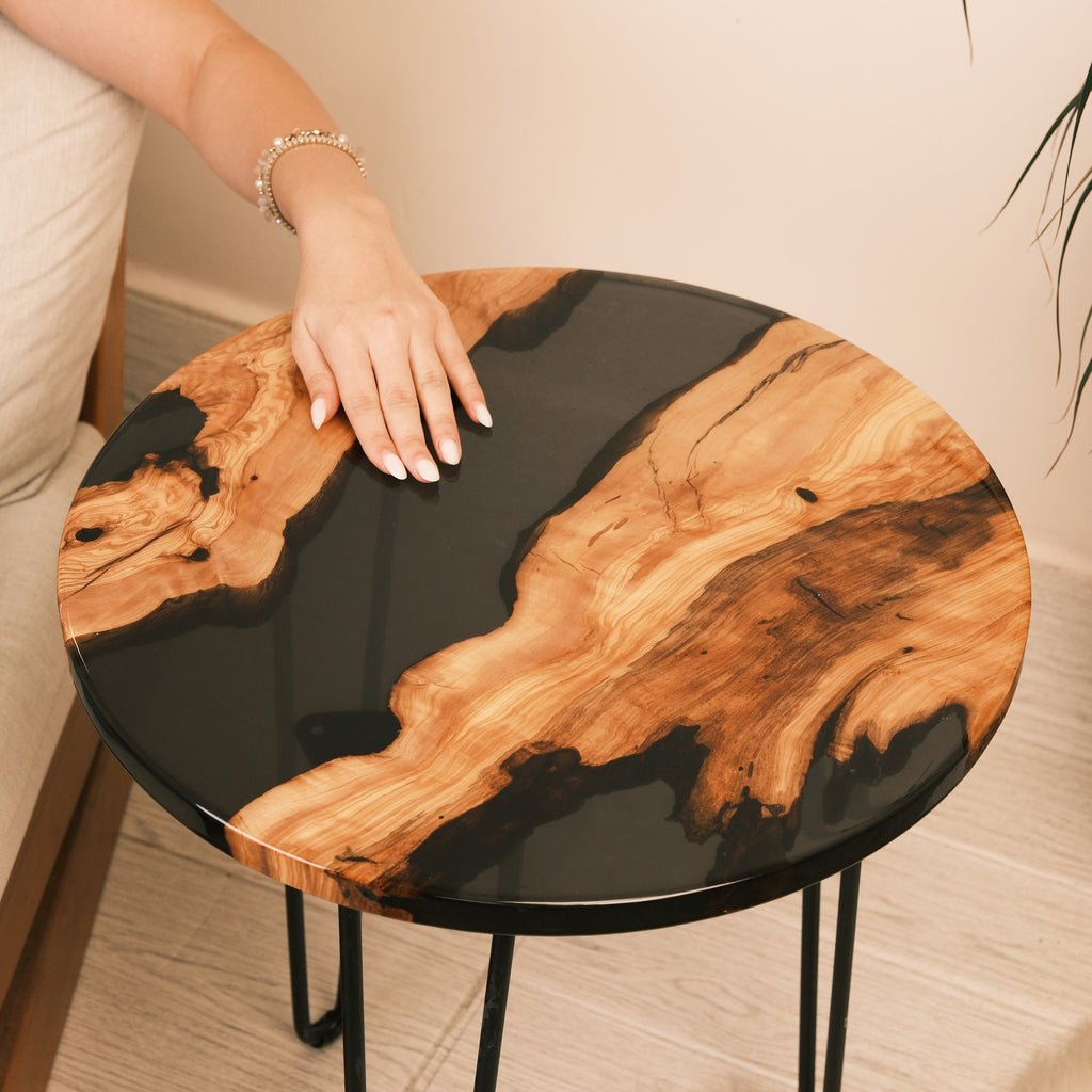 Smoky Black River Olive Wood Coffee Table — product view 3
