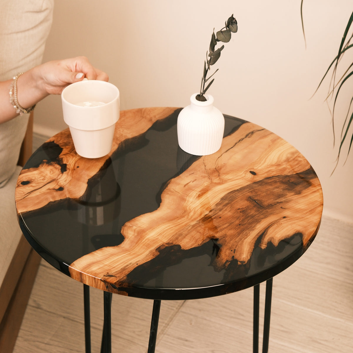 Smoky Black River Olive Wood Coffee Table — product view 5