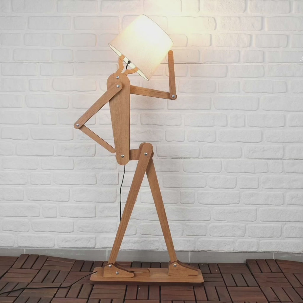 Handmade Wooden Floor Lamp – Original Design - Walnut