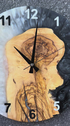 Monochrome Cove Olive Wood & Resin Wall Clock — product video 1