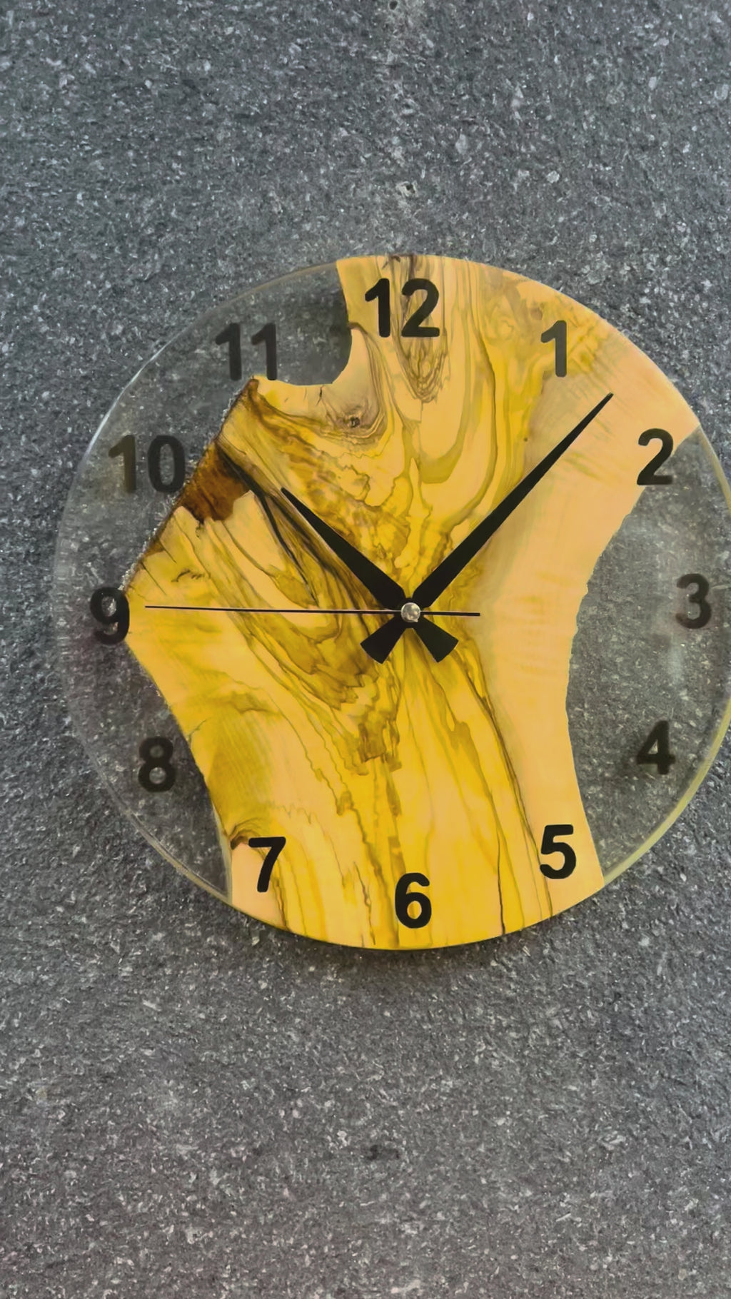 Clear Valley Olive Wood & Resin Wall Clock — product video 1