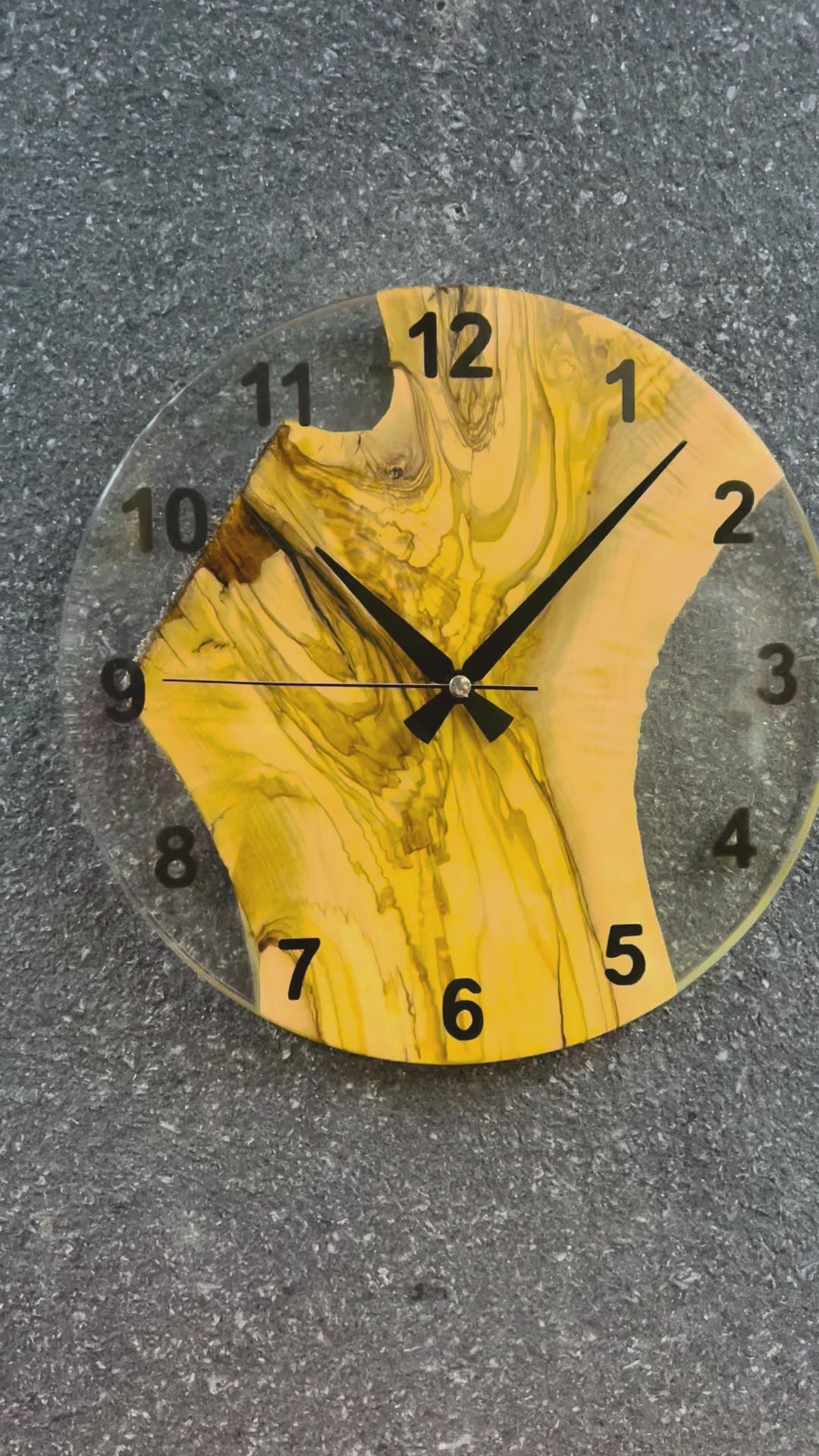 Clear Valley Olive Wood & Resin Wall Clock — product video 1