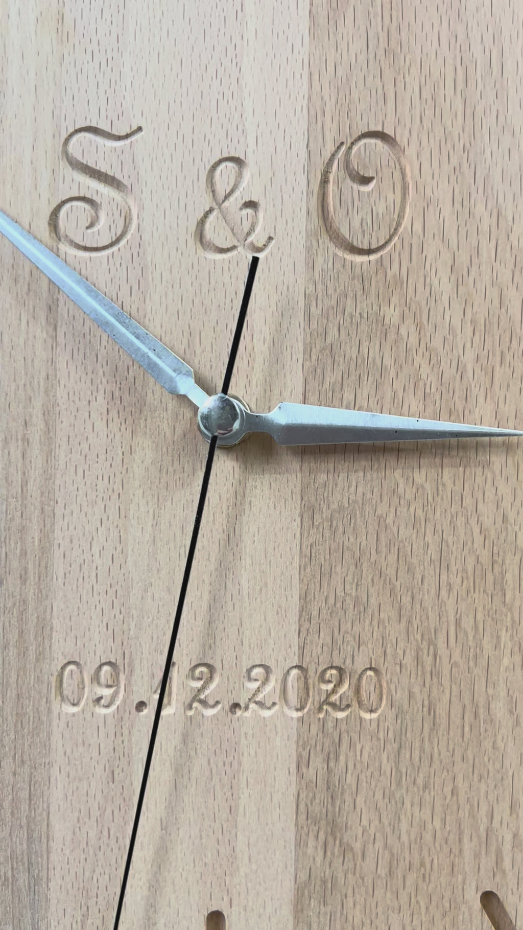 Engraved Beech Wood Wall Clock — product video 1
