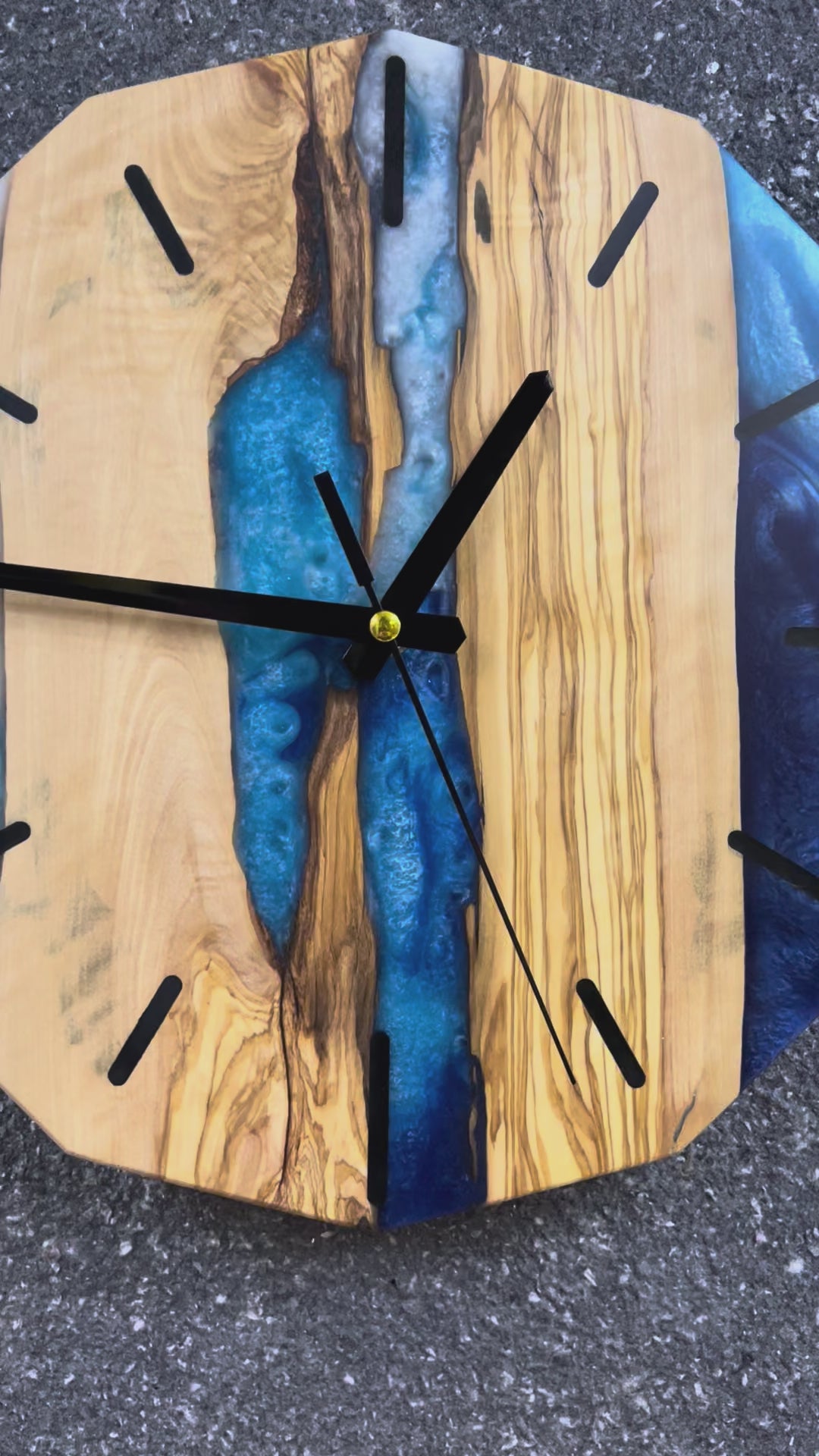 Azure Divide Olive Wood & Resin Wall Clock — product video 1q2rixQIMZg37xoDutn1I2MLAT1YDqxR_
