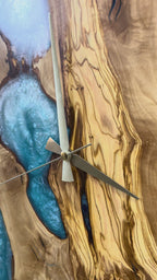 Azure Branches Olive Wood & Resin Wall Clock — product video 1