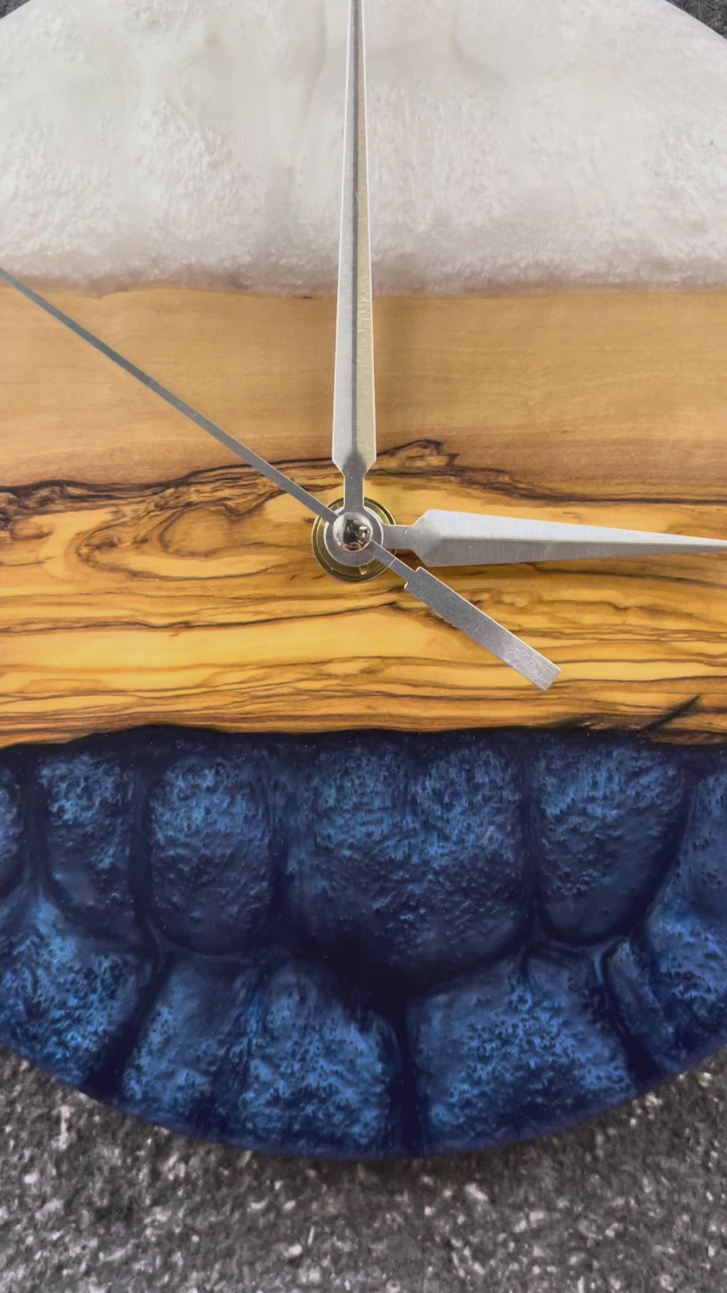 Quiet Coast Olive Wood & Resin Wall Clock — product video 1