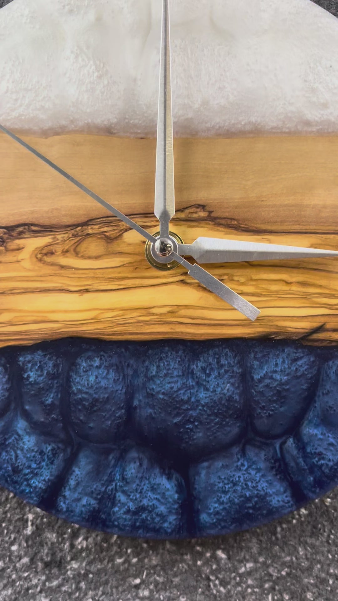 Quiet Coast Olive Wood & Resin Wall Clock — product video 1