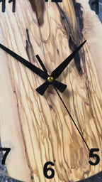 Clear Grain Olive Wood & Resin Wall Clock — product video 1