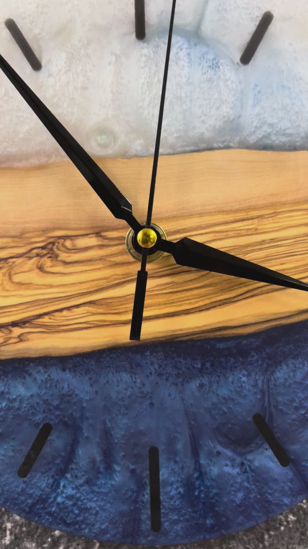 Quiet Coast Olive Wood & Resin Wall Clock — product video 2