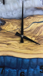 Coastal Branch Olive Wood & Resin Wall Clock — product video 1