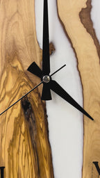 White Shore Olive Wood & Resin Wall Clock — product video 1