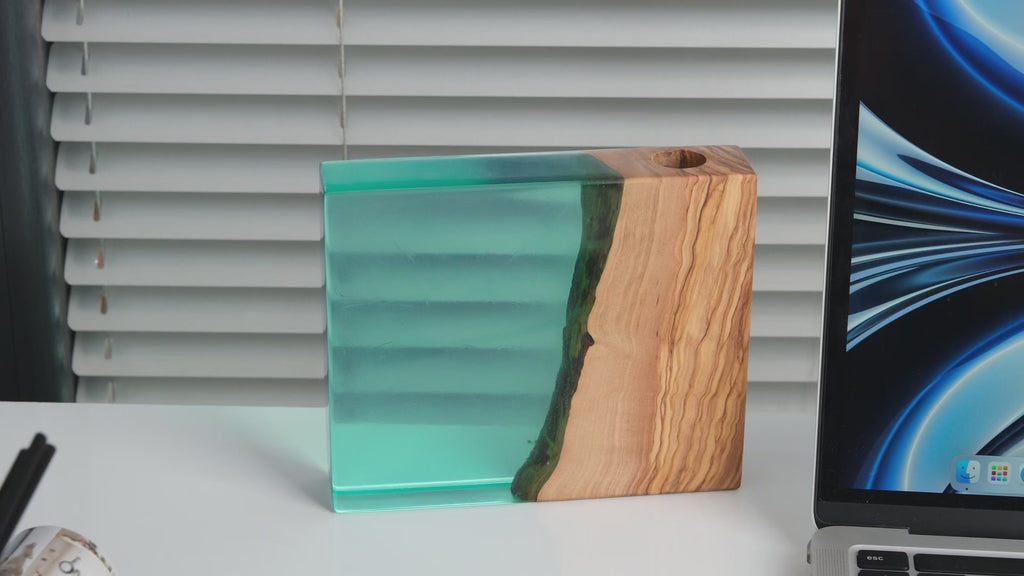 Green Resin Olive Wood Reed Diffuser — product video
