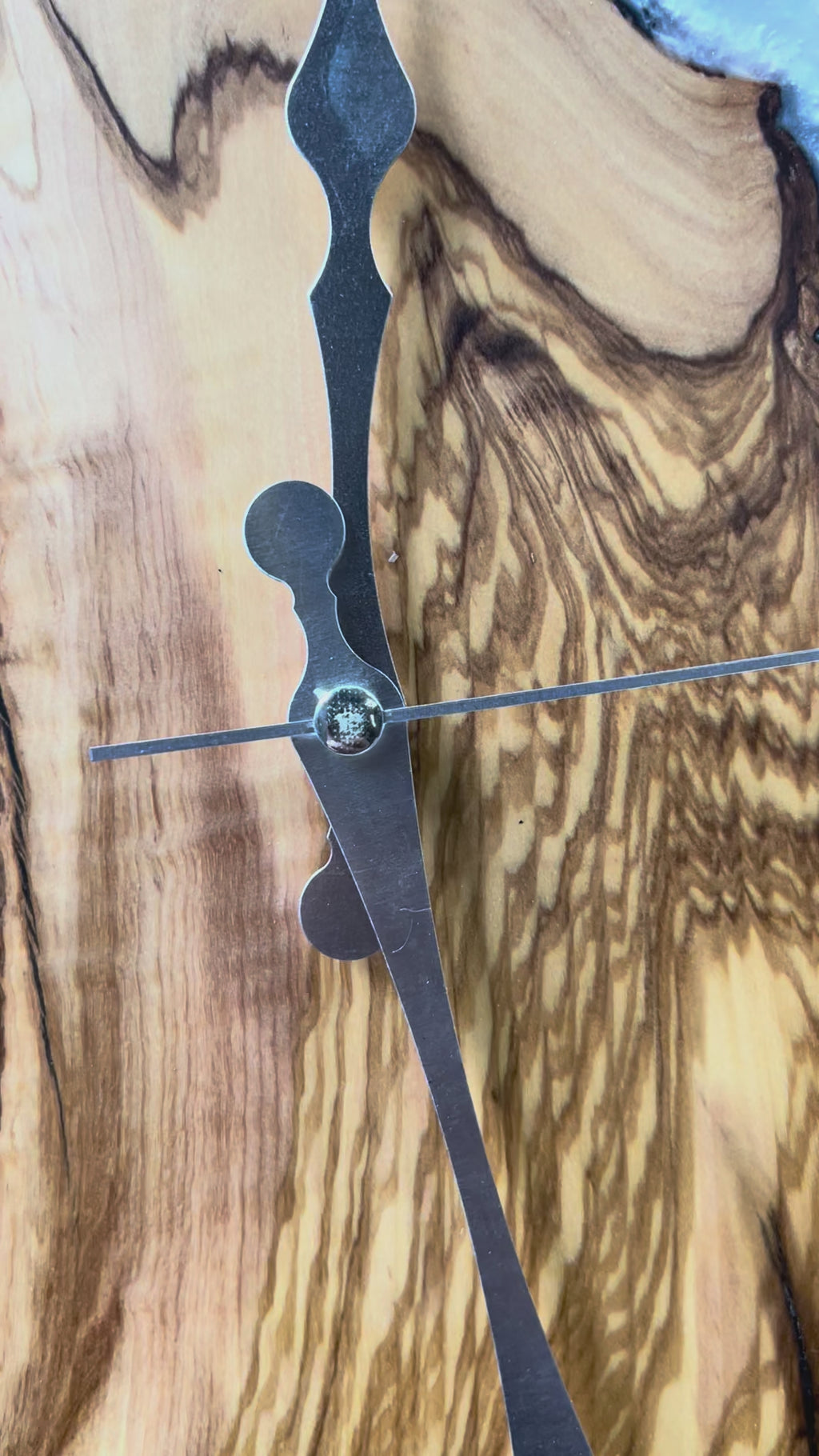 Charcoal Pearl Timber Olive Wood & Resin Wall Clock — product video 1