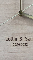 Personalised Names & Date Wood Wall Clock — product video 1tT1-2WhzB02F86Sh6NhsZrnCReHmWnvp
