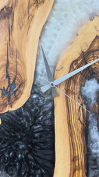 Monochrome Arch Olive Wood & Resin Wall Clock — product video 1