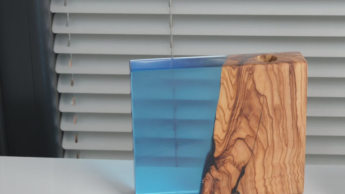 Blue Resin Olive Wood Reed Diffuser — product video